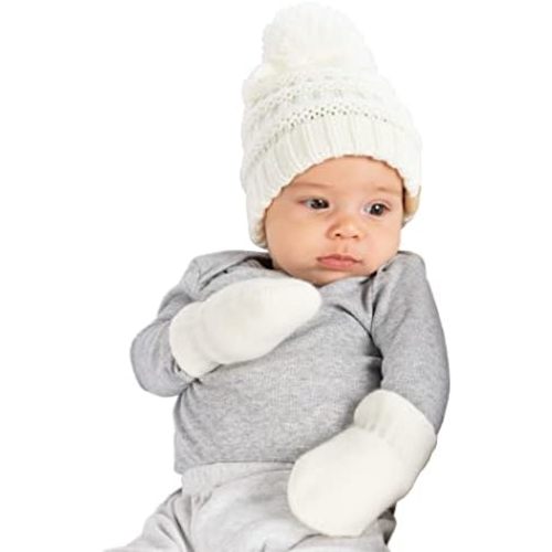 Funky Junque Conjunto de guantes suaves con forro polar a juego para bebé, recién nacido, niño y niña