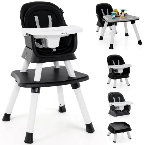 Baby High Chair, Convertible Highchair for Babies & Toddlers | Booster Seat | Table and Chair Set | Infant Feeding Chair with Safety Harness, Removable Tray,Christmas Festival Gift mothersdaygift - TikTok Shop