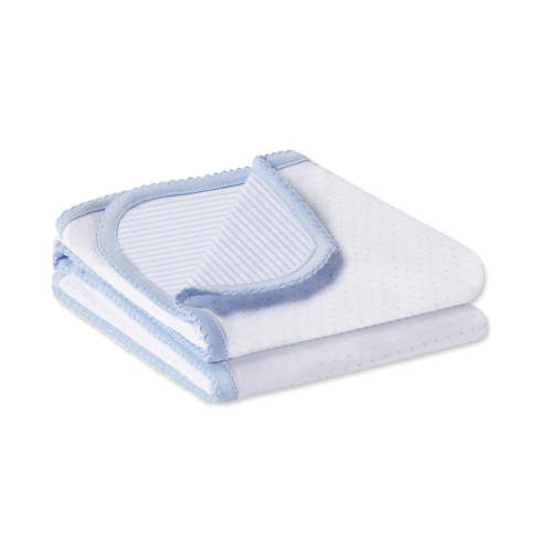 Reversible Baby Blanket in French Blue Multi — Default Title