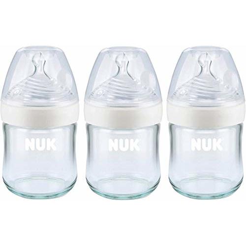 NUK Simply Natural Glass Baby Bottles, 4 oz, 3 Pack