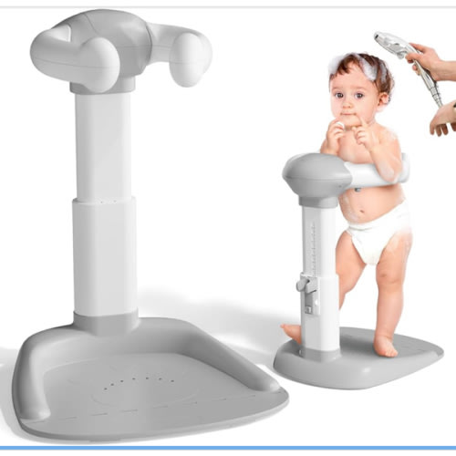 COOSEYA Baby Bath with Shower Stand Support|Anti-Pinch Soporte para Bañera de Bebé Adjustable Shower Tower and Anti-Slip for Toddler Standing Up Themselves,Ideal Gift for Infants 6-36 Months