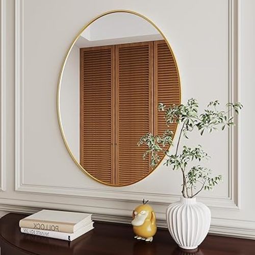 Oval Mirrors,Oval Bathroom Mirrors,24x36 Gold Mirror for Bathroom,espejos decorativos de pared,Bathroom Mirrors for Over Sink(Gold)