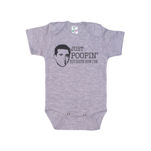 The Office Onesie®, Just Poopin' You Know How I Be, Michael Scott Baby Outfit, Funny Newborn Bodysuit | MakerPlace by Michaels