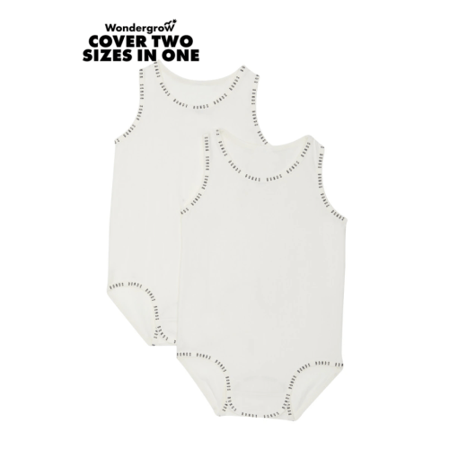Bonds Wondergrow Singletsuit 2 Pack | Baby Baby Bodysuit | BWB3A