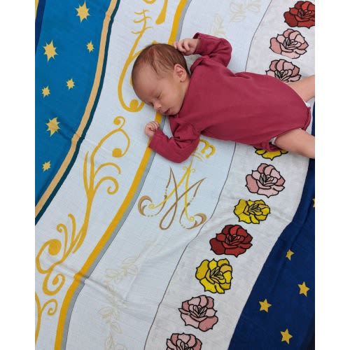 Mary's Mantles Swaddle - Baby Swaddle - Catholic Baby Gift - Baby Shower Gift - Blessed Virgin - New Baby Gift - Catholic Swaddle - Bamboo