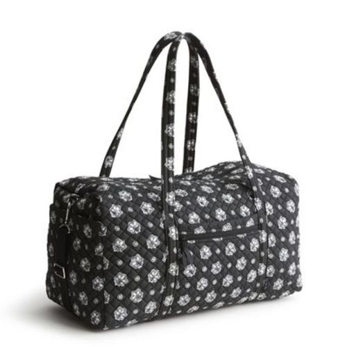 Vera Bradley Women's Cotton Large Travel Duffel Bag Bandana Paisley - Silver and Black