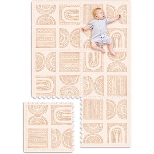 Extra Large Baby Play Mat - 4FT x 6FT Foam Puzzle Floor Mat for Kids & Toddlers (Semicircle Pattern)