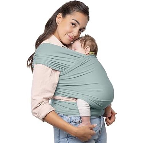 Boba Baby Wrap Carrier - Original Baby Carrier Wrap Sling for Newborns - Baby Wearing Essentials - Newborn Wrap Swaddle Holder, Newborn to Toddler Infant Sling (Serenity Sea Mist)