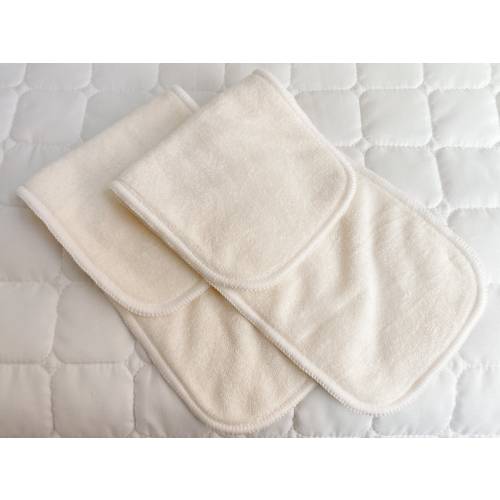 Set of 5 – Natural Bamboo Inserts – Newborn to Toddler – for Reusable Diapers Nappies – Heavy Absorbency – Seedling