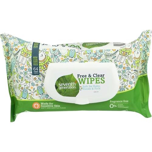 Seventh Generation Baby Wipes, 64 Count