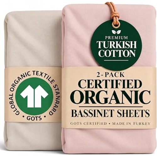 Organic Bassinet Sheets 33x20 for HARPPA Cuddly 3-in-1, BabyBond, GROWNSY