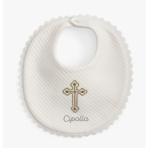 Cross Matelasse Bib - Cipolla (Gold)