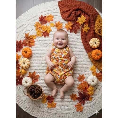 12-18M - Halloween Baby outfit - Spooky baby romper - Pumpkin patch outfit