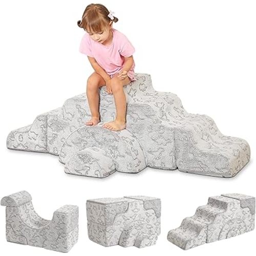 Kids Play Couch, Modular Toddler Couch for Climb Crawl, Convertible Glow Sofa, Multifunctional Foam Furniture for Playroom Bedroom