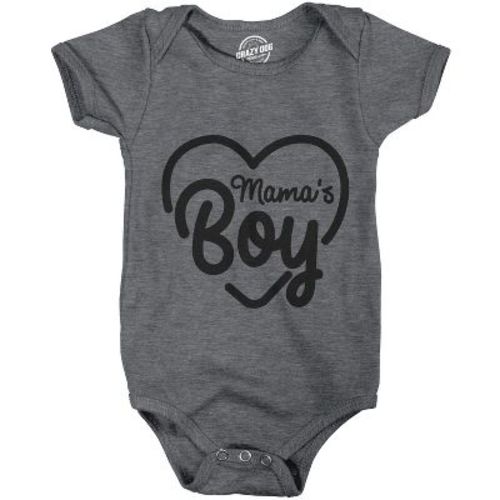 Creeper Mamas Boy Cute Funny Sarcastic Shower Baby Shirt Gift for Newborn Son - Crazy Dog Baby Bodysuit Gift for Mom Light Grey 6 Months