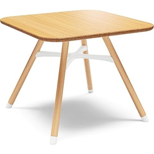 Lalo The Play Table, Wooden Preschool Table and Kids Activities with Easy to Clean Surface - Quick & Easy Set Up - Safe and Secure, 23 ⅝ x 23 ⅝ x 19 ⅛ in - Natural