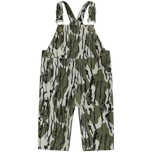 YOKJZJD Newborn Toddler Baby Boy Duck Deer Hunting Corduroy Suspender Pants Bib Overalls Little Hunter Fall Winter Outfits