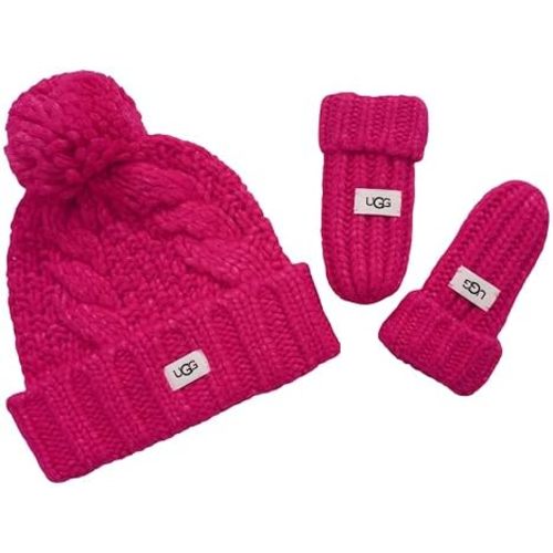 UGG Baby Girl's Cozy Knit Set Soft Beanie and Plush-Lined Mittens
