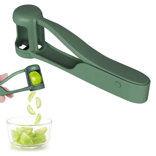 WhiteRhino Grape Cutter Grape Slicer for Toddlers,Grape Cherry Tomato Strawberry Cutter Quarter Slicer tool For Vegetable Fruit Salad Cake Decoration,Stainless Steel kitchen Gadget Fruit cutter(Green)