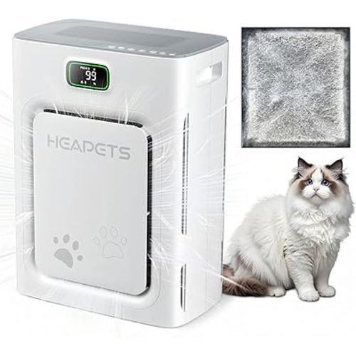 Pet Air Purifier for Home Large Room 2500 sq ft, H13 HEPA Washable Double-Sided Filter,Air Cleaner for Pet Hair Dander Odor Allergies Pollutant Smoke Dust,PM2.5 Air Quality Monitor,Auto Mode,P358 Grey