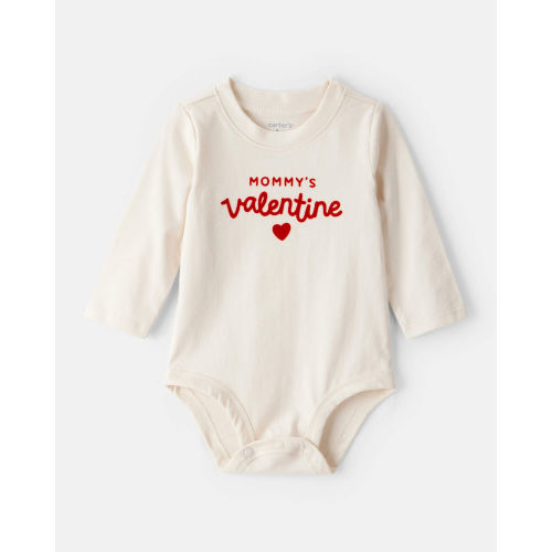 Baby Boy Mommy's Valentine Long-Sleeve Graphic Bodysuit - Cream - Carter's | Carter's