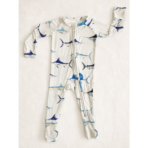 Billfish Blitz - Bamboo Zippy Sleeper Pajamas - Ready to Ship – Bub & Tide