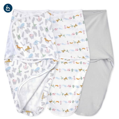 aden + anais alphabet animals wrap swaddles 3 pack
