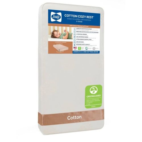 Sealy Cotton Cozy Rest 2-Stage Crib And Toddler Mattress