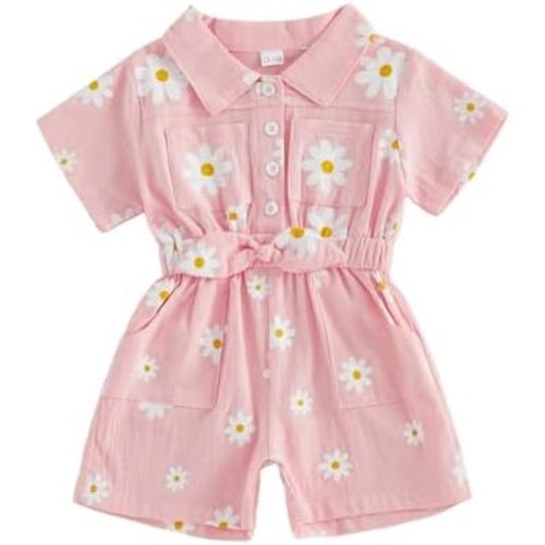 Summer Toddler Girl Jumpsuit Shorts Little Girl Overalls Clothes Baby Jean Romper Jumpsuit One Piece Outfit