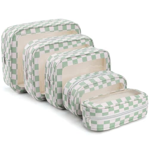 5PCS Diaper Bag Organizer Pouch Set,TSA Approved Toiletry Bag, Waterproof TPU Makeup Bag Set, Travel Organizer Bags for Women and KidsMothers Day Gifts