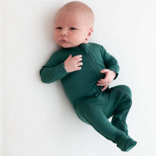 Zippered Footie in Emerald | Baby Footie Pajamas | Kyte Baby