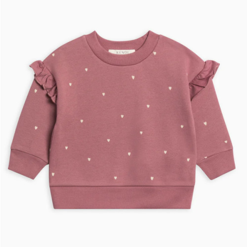 Abbey Fleece Ruffle Sleeve Pullover Sweatshirt