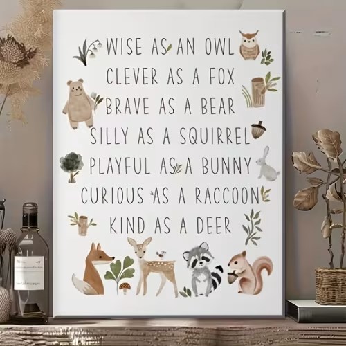 nature embrace forest animals canvas wall art solid - Temu