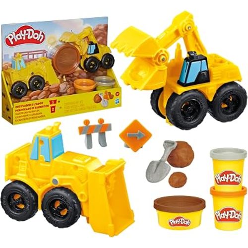 Play-Doh Excavator & Loader Construction Truck Set (Amazon Exclusive)