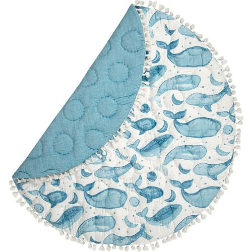 CRANE BABY Quilted Cotton Baby Playmat, Blue
