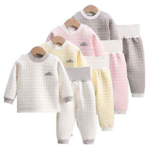Esaierr 2PCS Boys Girls Thermal Underwear for Baby Newborn Long Johns Thermal Set T Shirt & Pants Warm Outfit Autumn Winter 6 Months-24 Months