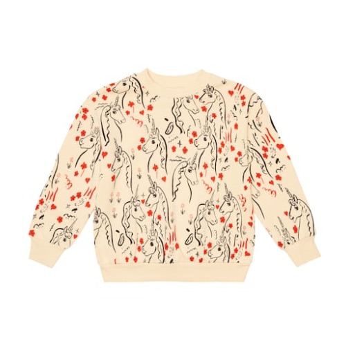Printed cotton jersey sweater