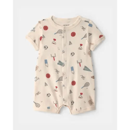 Baby Sports Short-Sleeve Romper - Ivory | Carter's