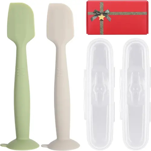 Baby Diaper Cream Spatula with Case,2 Large Diaper Spatula with 2 Travel Case 1 Gift Box,Soft Butt Paste Spatula Baby Butt Spatula,Diaper Cream Applicator Diaper Rash Spatula Brush