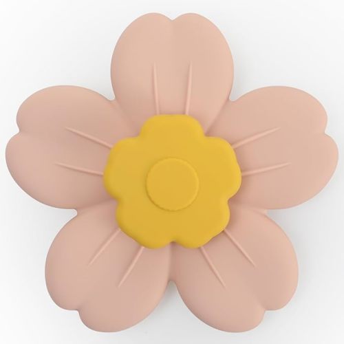 Suction Spinning Toy, Silicone Toddler Sensory Toys for Bath Toys Birthday Gift (Mustard&Blush)