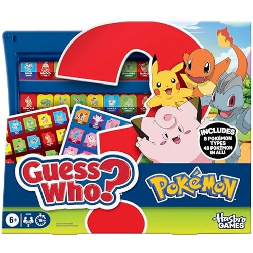 Guess Who? Pokémon Edition Game | 48 Pokémon | Fun Kids Board Games for Families | 2 Players | 15 Mins. | Travel Friendly | Ages 6+