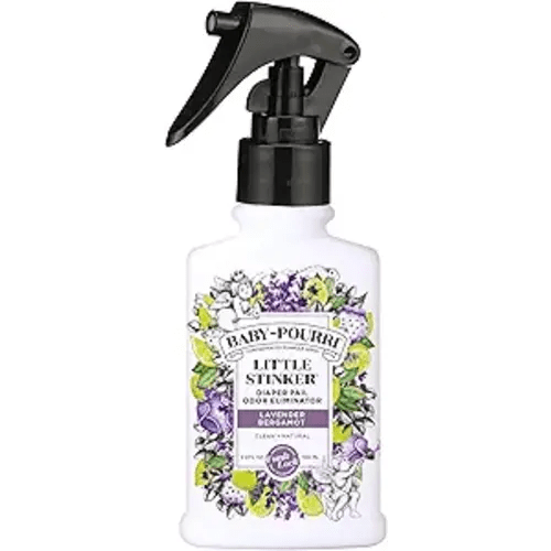 Baby-Pourri Little Stinker Diaper Pail Deodorizer Spray, 3.4 Fl Oz, Up to 150 Uses, Odor Freshener with Essential Oils, Nursery Essentials, Lavender, Bergamot, Eucalyptus & Vanilla Scent