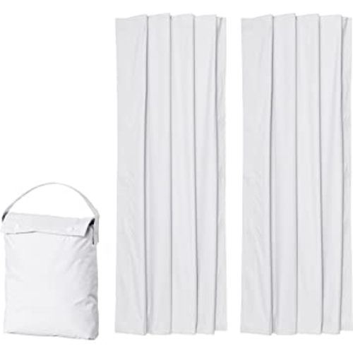 Amazon Basics Portable Window Blackout Curtain Shade with Suction Cups for Travel - 50" x 78", White - 2-Pack