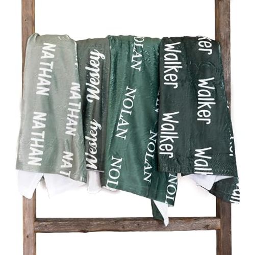 Personalized Name Blankets, Custom Baby Blanket, Personalized Blanket, Customized Blankets for Kids, Shower Gifts, Green Baby Blanket (Greens, 30x40(Small))