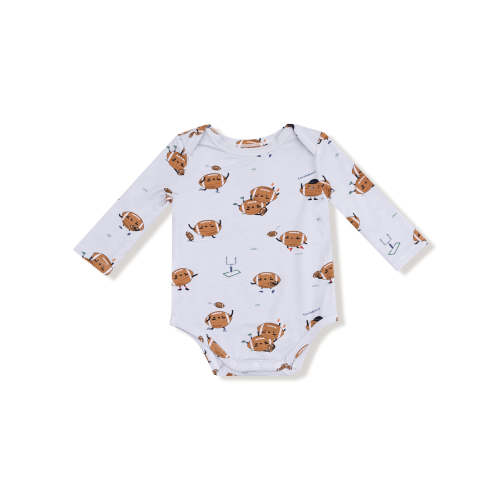 Long Sleeve Bodysuit, Footballs Playing Football