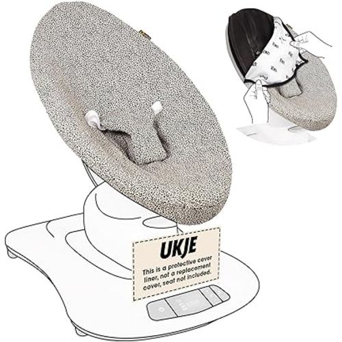 UKJE Liner Baby Rocker Cover, Compatible with 4moms mamaRoo 4 Old Model Before 2022, Baby Swing Cover, Bouncer Cover, Cover Swing Bouncer, Taupe Leopard