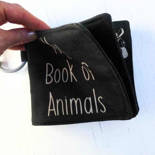 Organic Cotton High Contrast Baby Book: Handmade Animal Mini Book