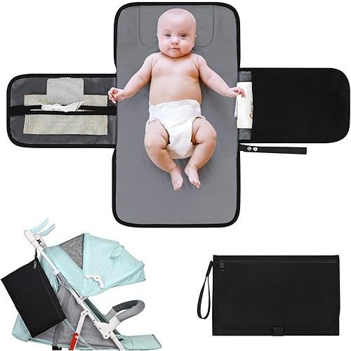 Accmor Portable Diaper Changing Pad, Waterproof Baby Changing Mat, Baby Diaper Changing Pad for Travel, Black