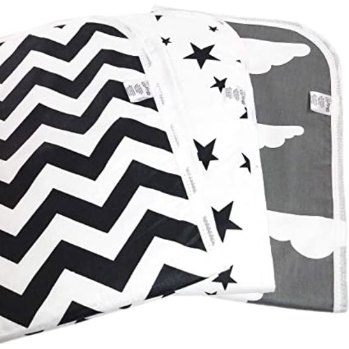 Changing Pad Liners [3 Pack Large] -Portable Changing Mat - 100% Waterproof - Absorbent - Baby Shower Gift - Unisex - Changing Table Cover - 50cm x 70cm (19.5" x 27.5") - By Kinpa Baby