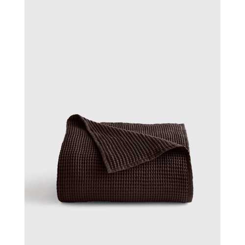 Organic Waffle Bed Blanket in Espresso